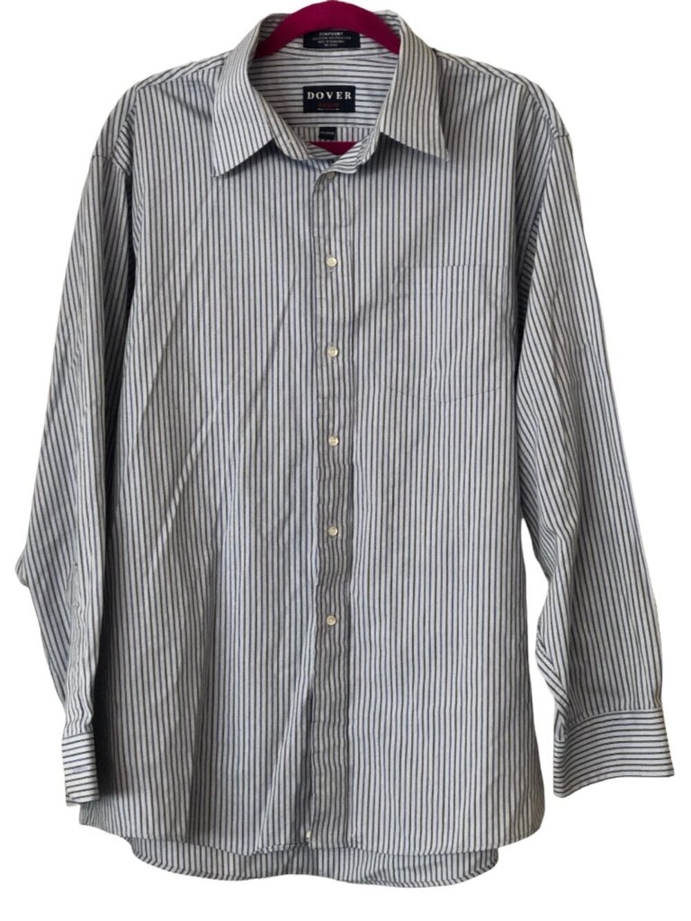 Dover Arrow Blue Black Multi Stripe Academic Collared Shirt Sz 17 1/2 34/35